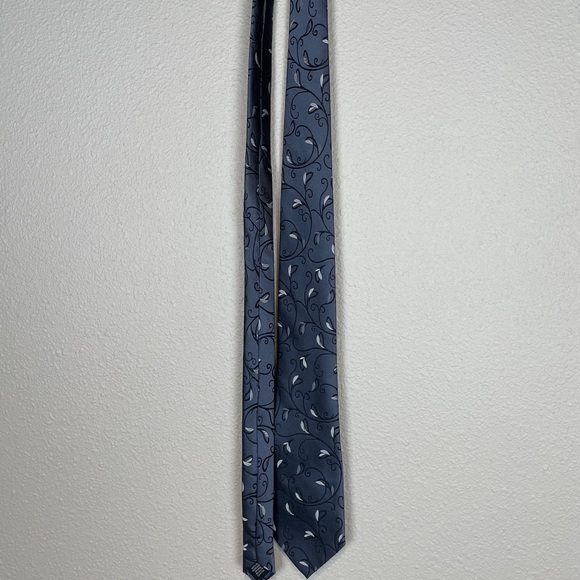 ALFANI Men’s 100% Silk Pattern Dress Tie Blue Gray - Picture 3 of 5